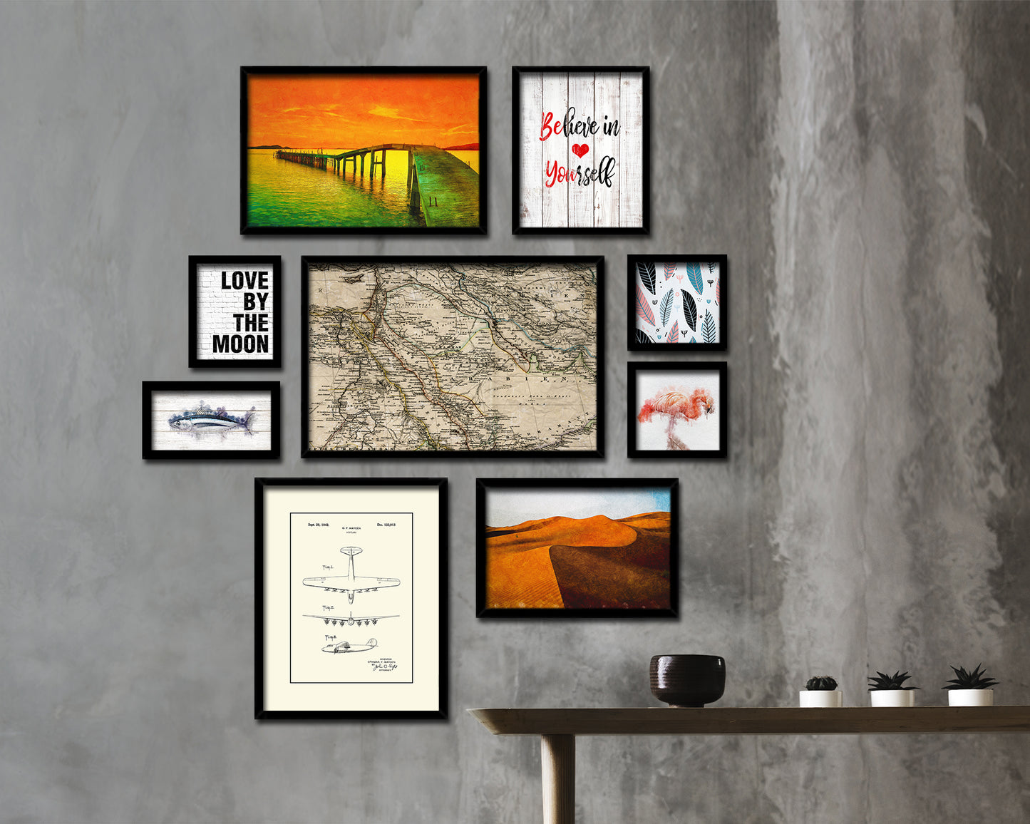 Saudi Arabia Iraq Middle East 1875 Historical Map Framed Print Art Wall Decor Gifts