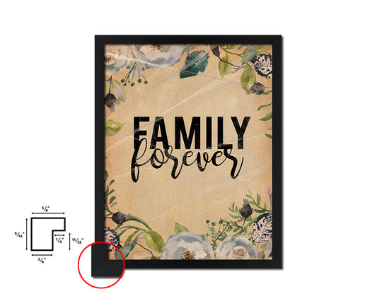 Family forever Quote Paper Artwork Framed Print Wall Decor Art