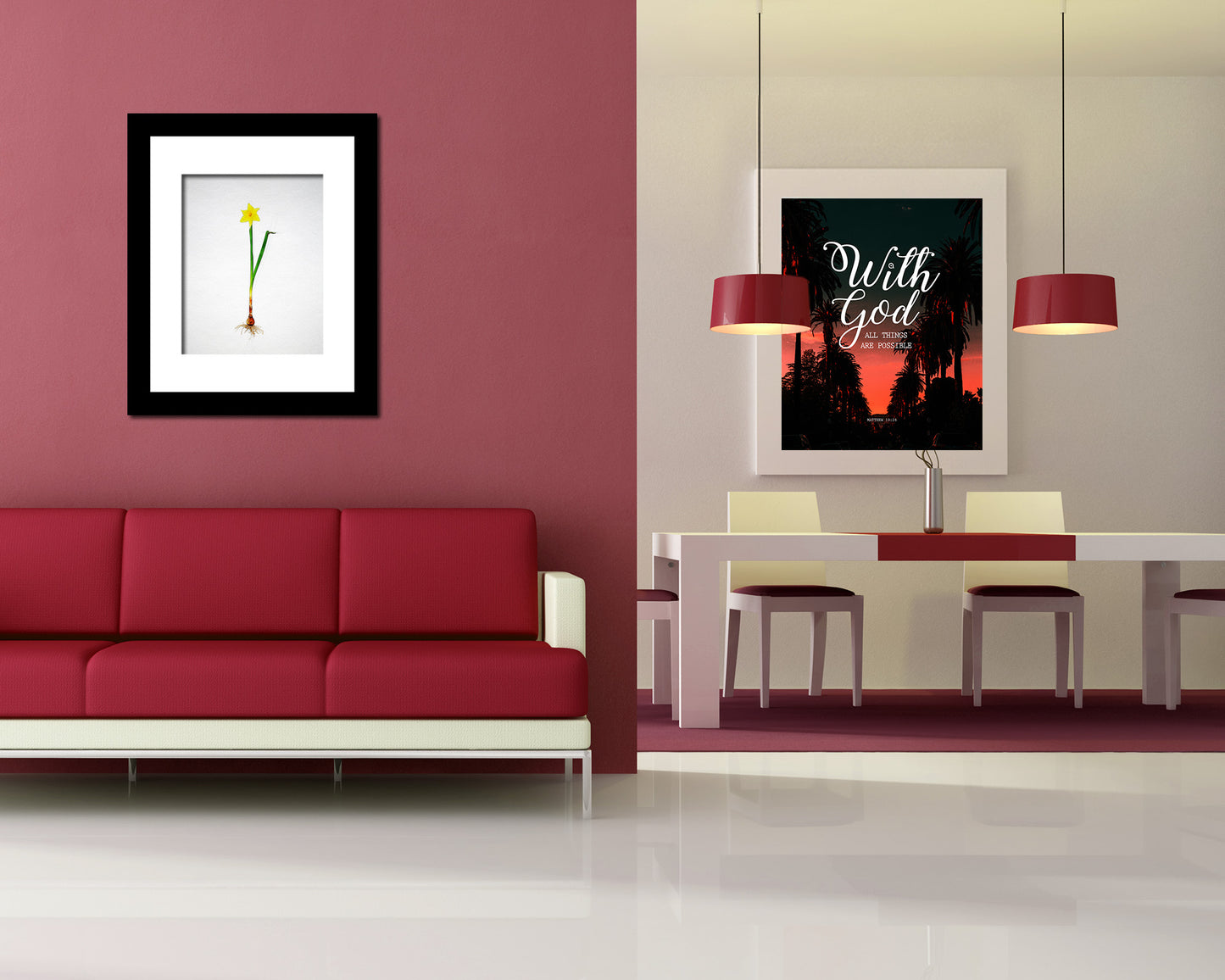 Narcissus Bulb Sketch Plants Art Wood Framed Print Wall Decor Gifts