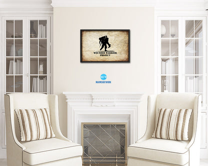 Wounded Warrior Project Vintage Military Flag Framed Print Sign Decor Wall Art Gifts