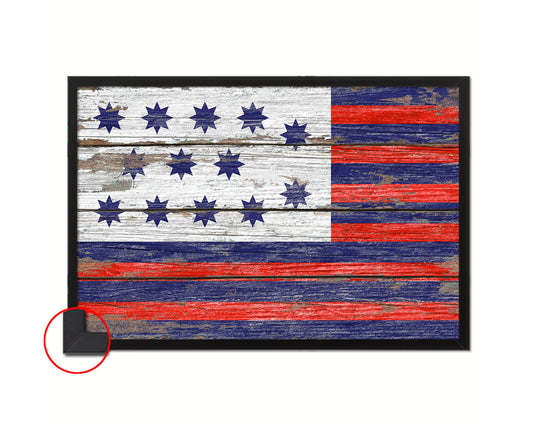 Guilford Courthouse North Carolina Revolutionary War Wood Rustic Flag Framed Print Art