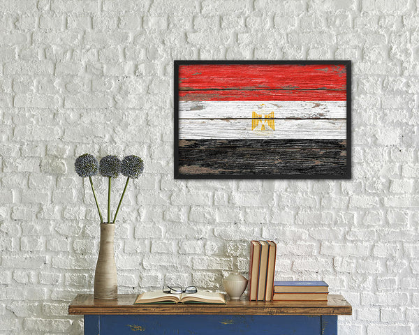 Egypt Country Wood Rustic National Flag Wood Framed Print Wall Art Decor Gifts