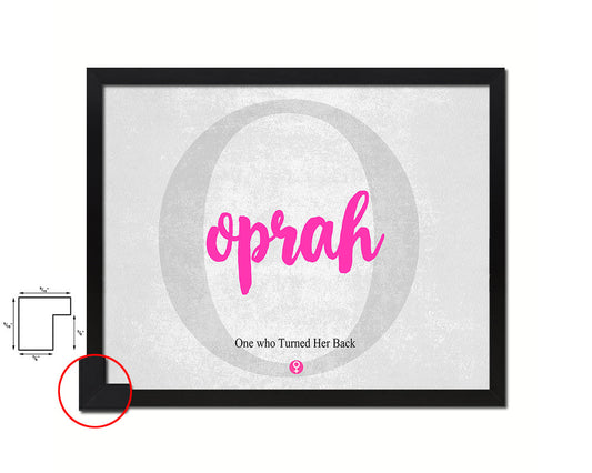 Oprah Personalized Biblical Name Plate Art Framed Print Kids Baby Room Wall Decor Gifts