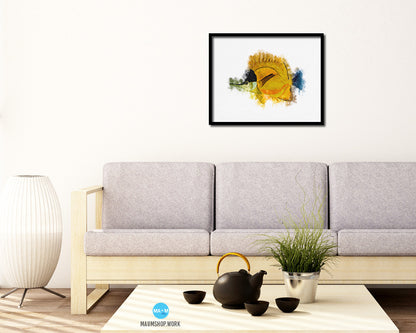 Gold & Black Tropical Fish Framed Print Modern Restaurant Sushi Bar Modern Watercolor Wall Art Decor