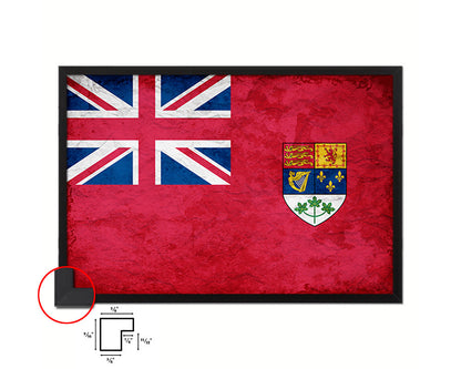 Canadian Red Ensign City Canada Country Vintage Flag Wood Framed Prints Decor Wall Art Gifts