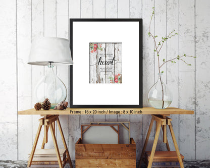 Trust in the Lord with all your Heart, Proverbs 3:5 Quote Framed Print Home Decor Wall Art Gifts