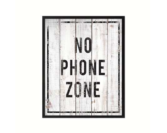 No Phone Zone Notice Danger Sign Framed Print Home Decor Wall Art Gifts