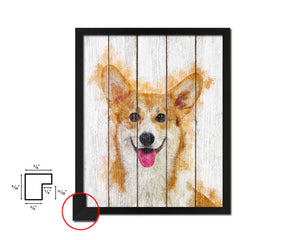 Corgi Pembroke Dog Puppy Portrait Framed Print Pet Watercolor Wall Decor Art Gifts