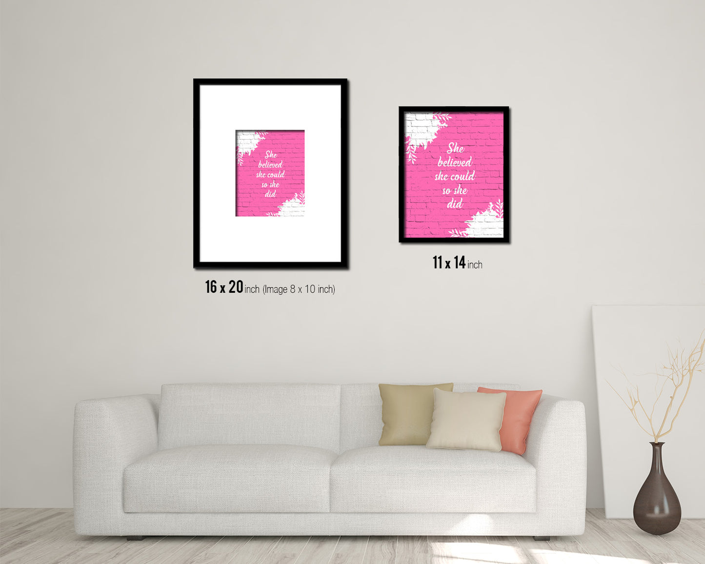She believed she could so she did Quote Saying Framed Print Home Decor Wall Art Gifts