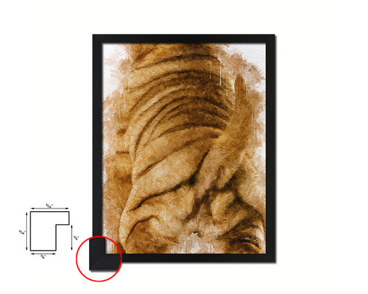 Shar Pei Butt Animal Painting Print Framed Art Home Wall Decor Gifts