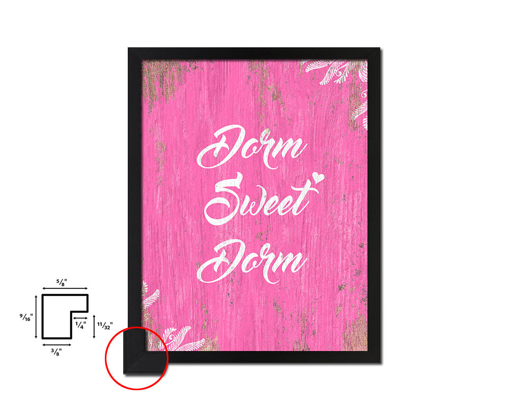 Dorm Sweet Dorm Quote Framed Print Home Decor Wall Art Gifts