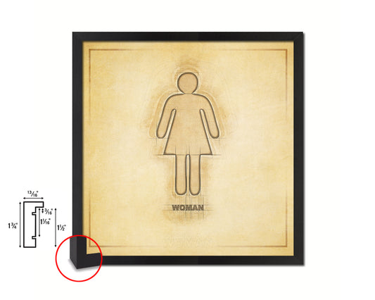 Woman Punctuation Symbol Framed Print Home Decor Wall Art English Teacher Gifts