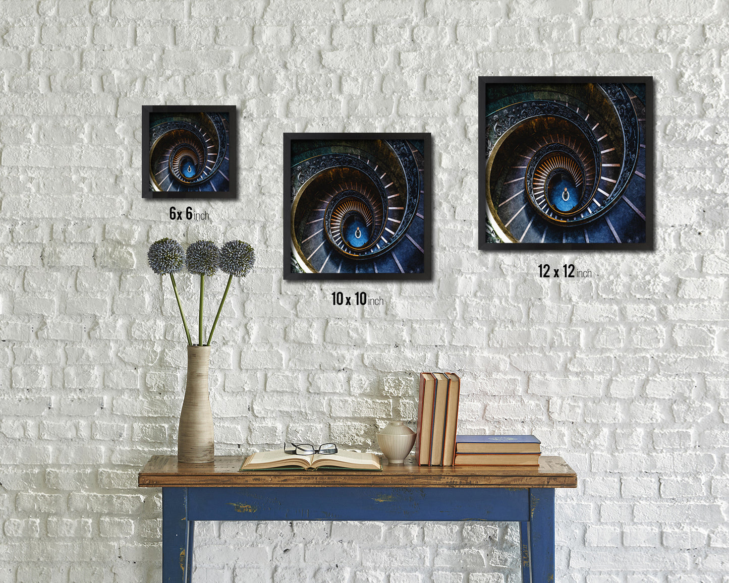 Vatican Museum Vintage Spiral Staircase Wood Framed Print Interior Wall Decor Art Gifts