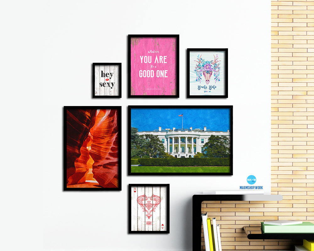 Washington DC White House Landscape Painting Print Art Frame Home Wall Decor Gifts