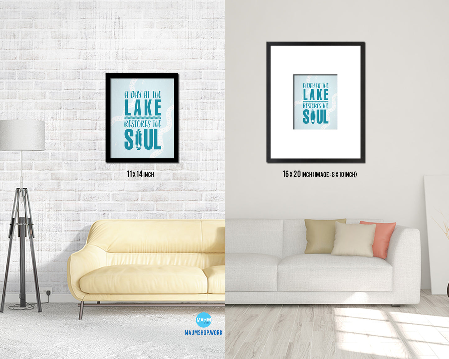 A day at the lake restores the soul Quote Framed Print Wall Decor Art Gifts
