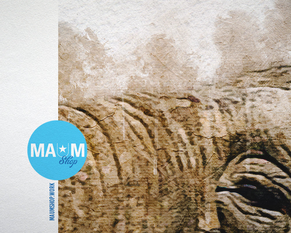 Elephant Animal Painting Print Framed Art Home Wall Decor Gifts