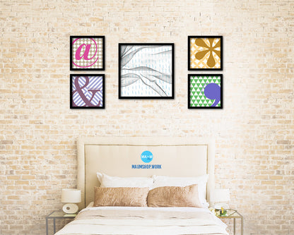 Abstract Aqua Artwork Wood Frame Gifts Modern Wall Decor Art Prints
