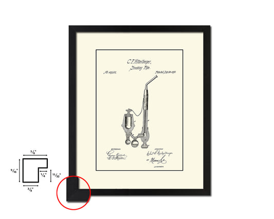 Smoking Pipe Tobacco Vintage Patent Artwork Black Frame Print Wall Art Decor Gifts