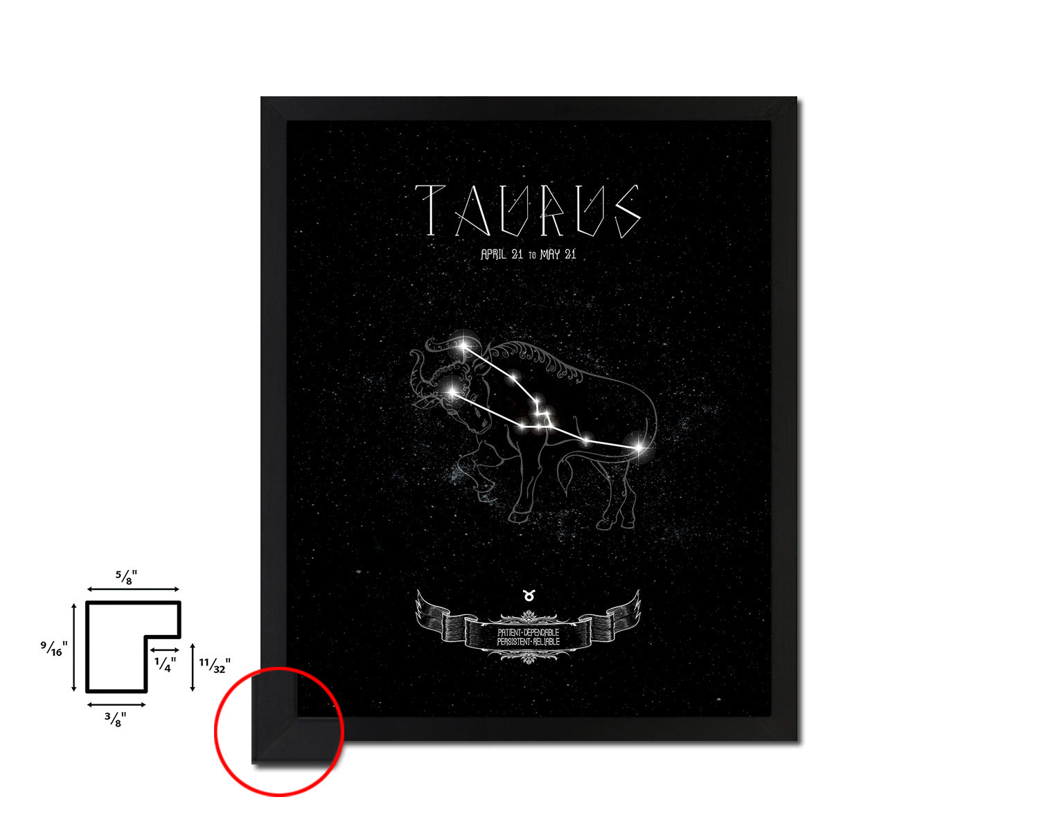 Taurus Astrology Prediction Yearly Horoscope Wood Framed Paper Print Wall Art Decor Gifts