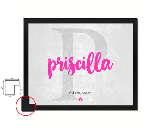 Priscilla Personalized Biblical Name Plate Art Framed Print Kids Baby Room Wall Decor Gifts