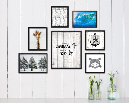 Starfish Nautical Wood Framed Gifts Ocean Beach Fishing Home Decor Wall Art Prints