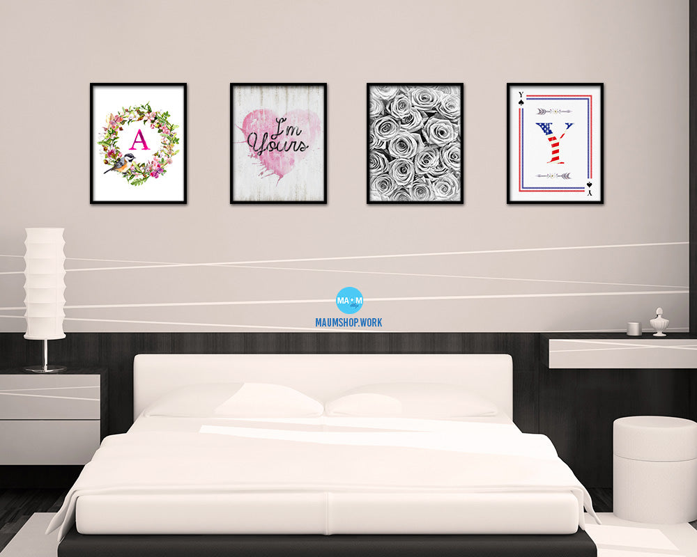 I'm yours Quote Wood Framed Print Wall Decor Art