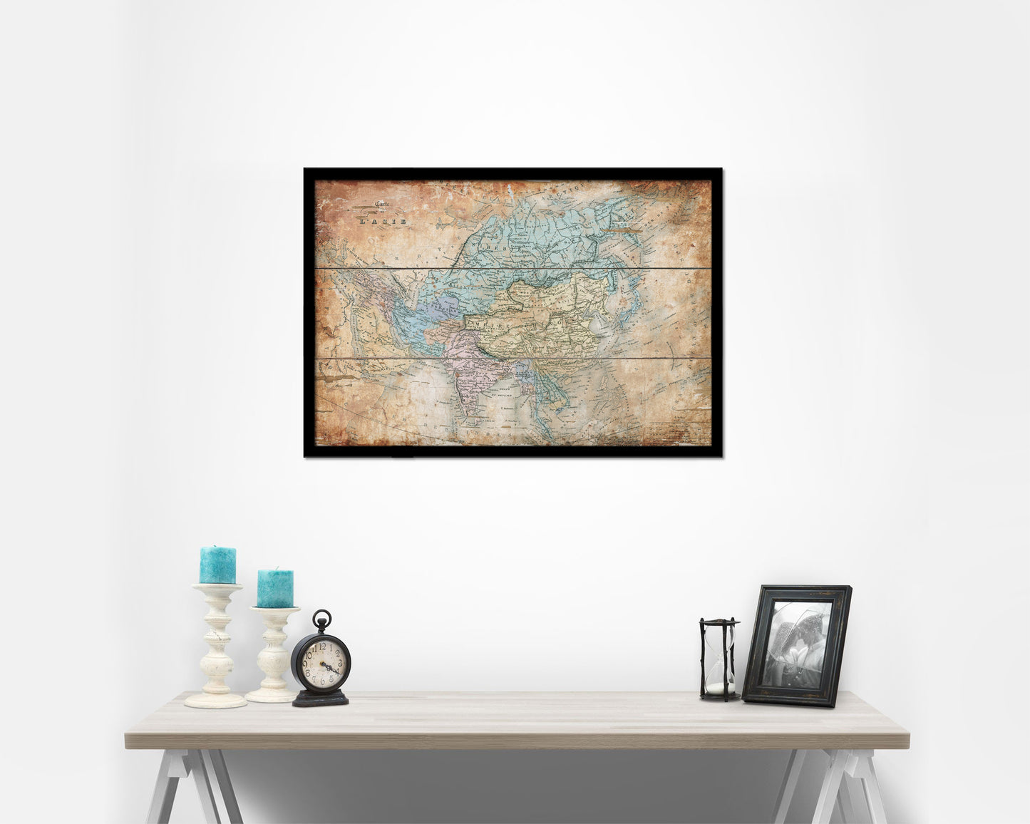 Asia 1860 Antique Map Framed Print Art Wall Decor Gifts
