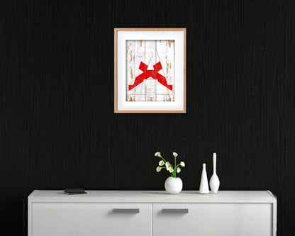 Alabama State Initial Flag Wood Framed Paper Print Decor Wall Art Gifts, Beach