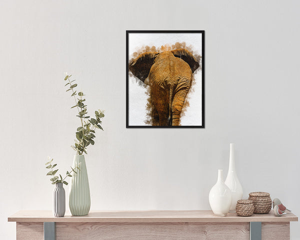 Elephant Butt Animal Painting Print Framed Art Home Wall Decor Gifts