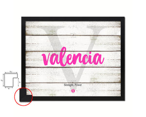 Valencia Personalized Biblical Name Plate Art Framed Print Kids Baby Room Wall Decor Gifts
