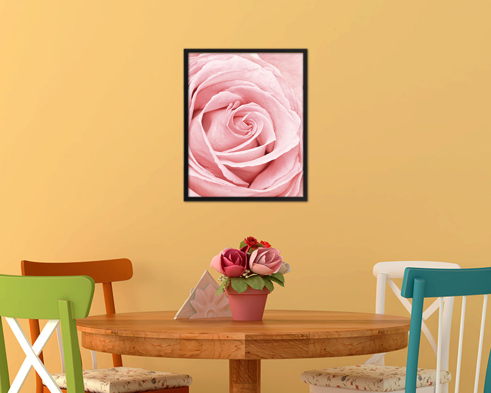 Rose Pink Flower Wood Framed Paper Print Wall Decor Art Gifts