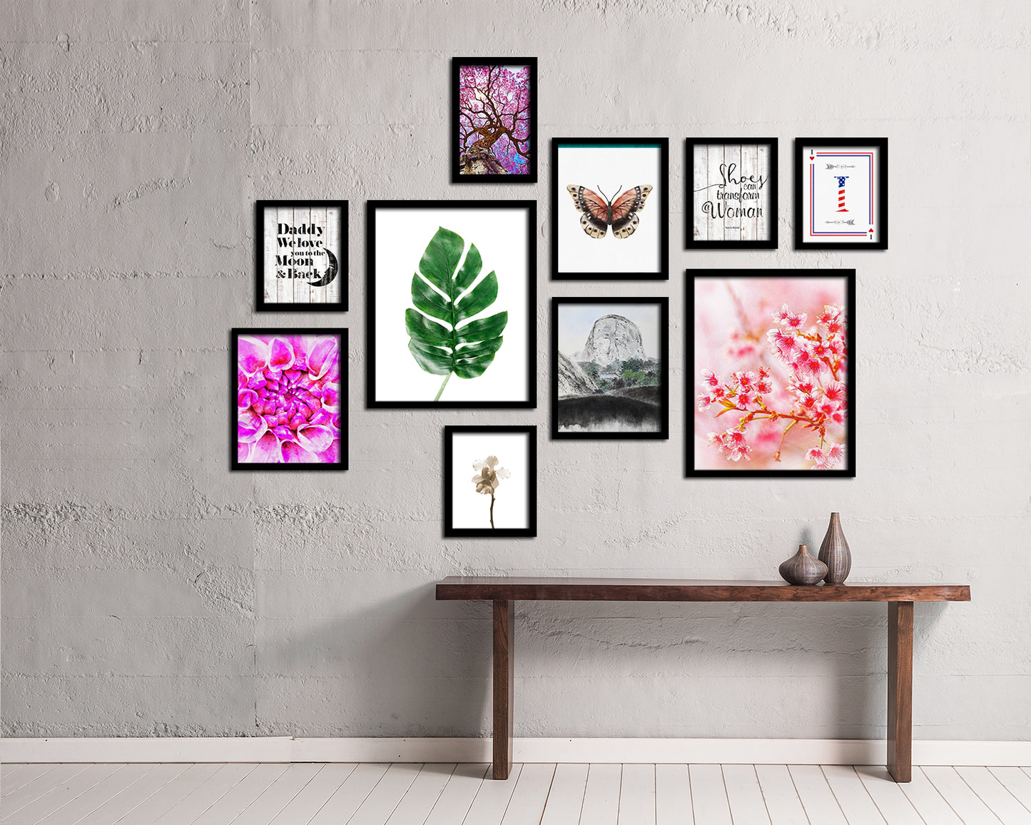 Tropical Palm Tropical Leaf Framed Print Sign Decor Wall Art Gifts