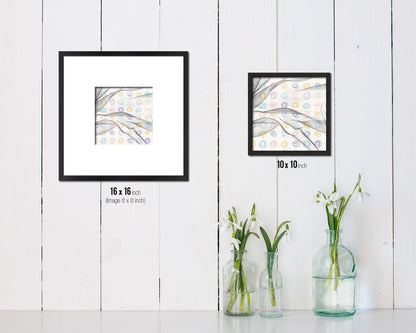 Shape Abstract Artwork Wood Frame Gifts Modern Wall Decor Art Prints