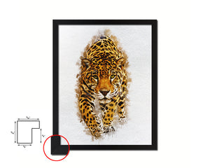 Jaguar Animal Painting Print Framed Art Home Wall Decor Gifts