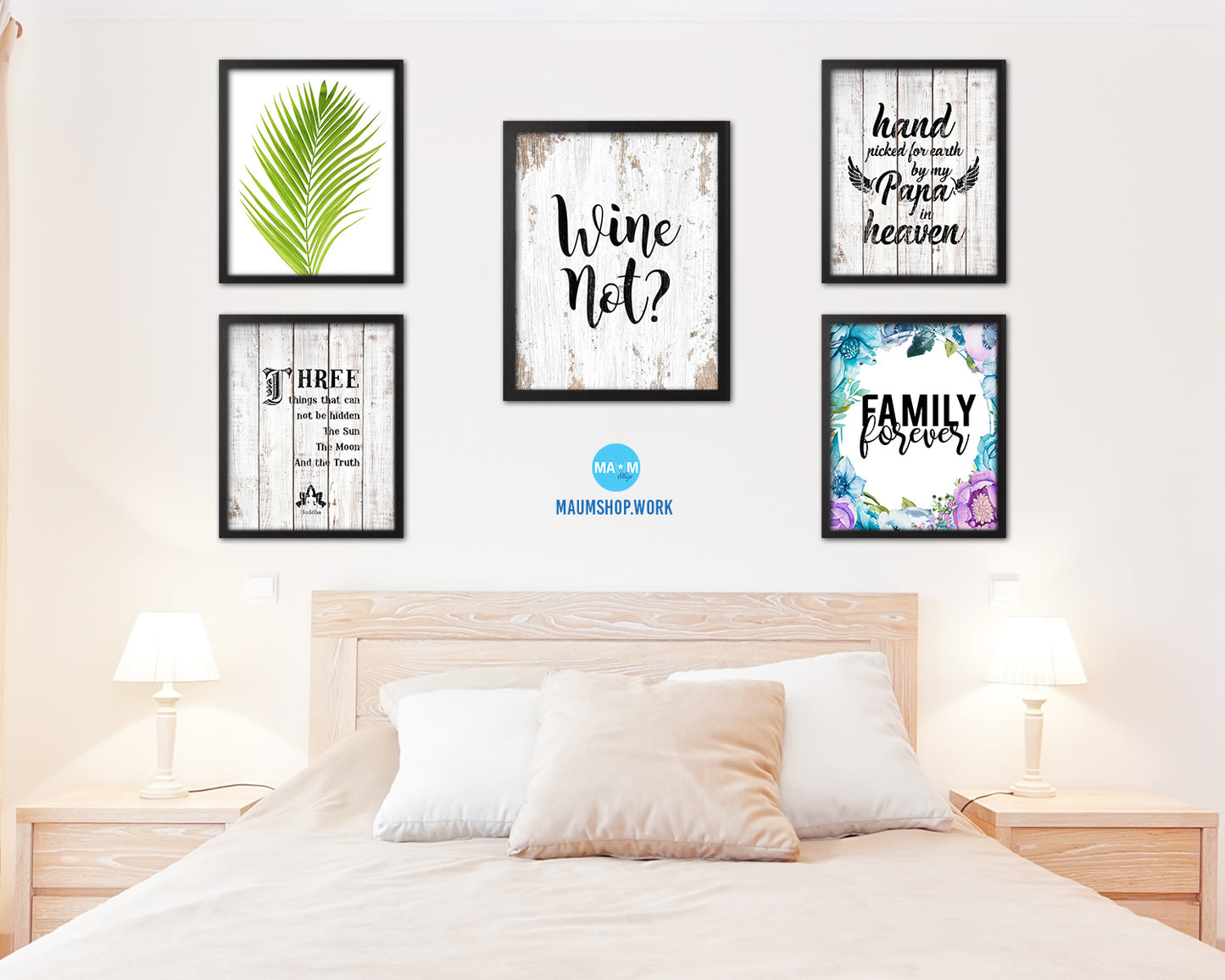 Wine Not? Words Wood Framed Print Wall Decor Art Gifts