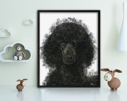 Maltese Dog Puppy Portrait Framed Print Pet Watercolor Wall Decor Art Gifts