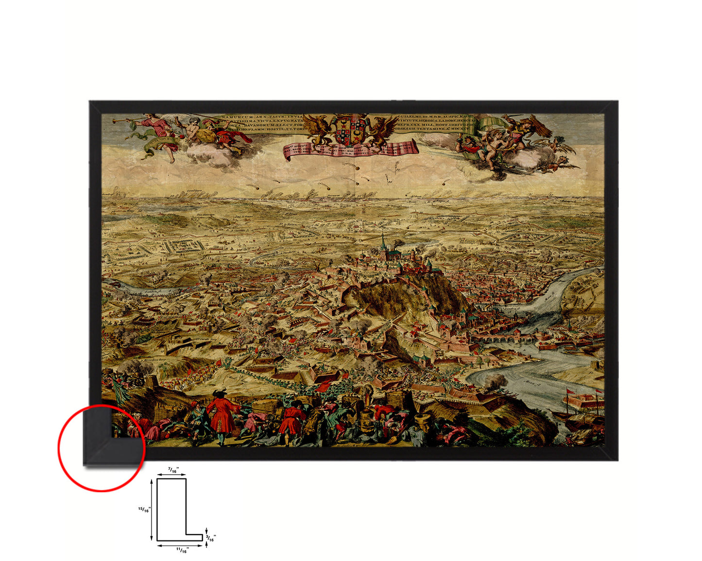 Mountain Fortress Siege Atlas Fortifications Battle Historical Map Framed Print Art Wall Decor Gifts