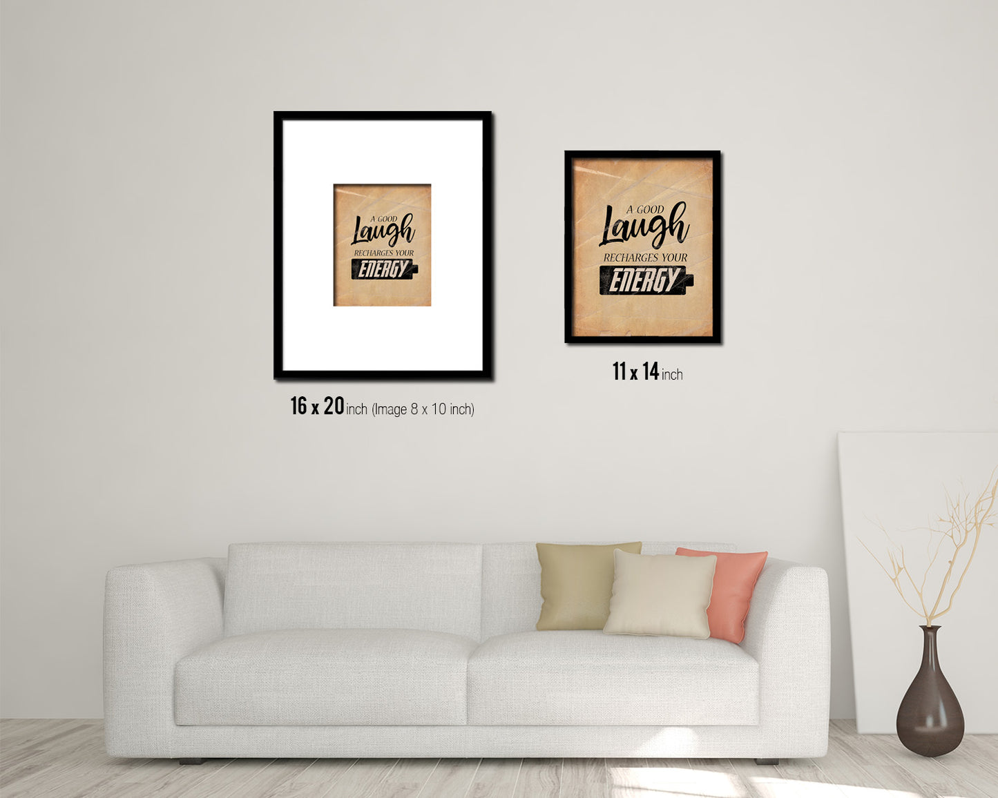 A good laugh recharges your energy Quote Paper Artwork Framed Print Wall Decor Art