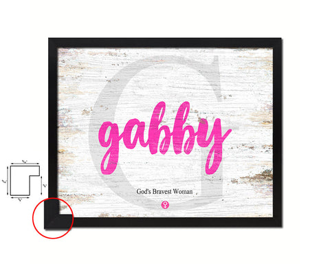 Gabby Personalized Biblical Name Plate Art Framed Print Kids Baby Room Wall Decor Gifts