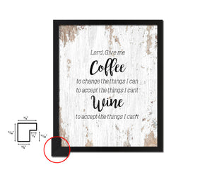 Lord give me coffee to change the things I can Quote Wood Framed Print Wall Decor Art Gifts