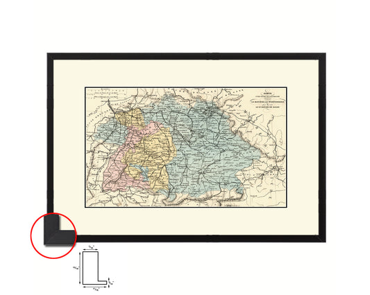Bavaria Germany Old Map Framed Print Art Wall Decor Gifts