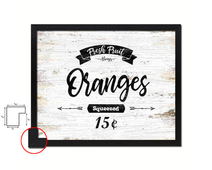 Fresh Fruit Oranges Vintage Sign Fine Art Paper Prints Wood Frame Wall Art Decor Gifts