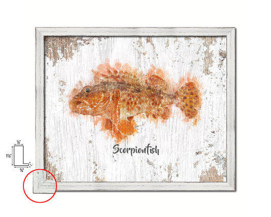 Scorpionfish Fish Framed Prints Modern Restaurant Sushi Bar Watercolor Wall Art Decor