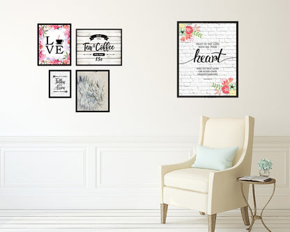 Trust in the Lord with all your Heart, Proverbs 3:5 Quote Framed Print Home Decor Wall Art Gifts
