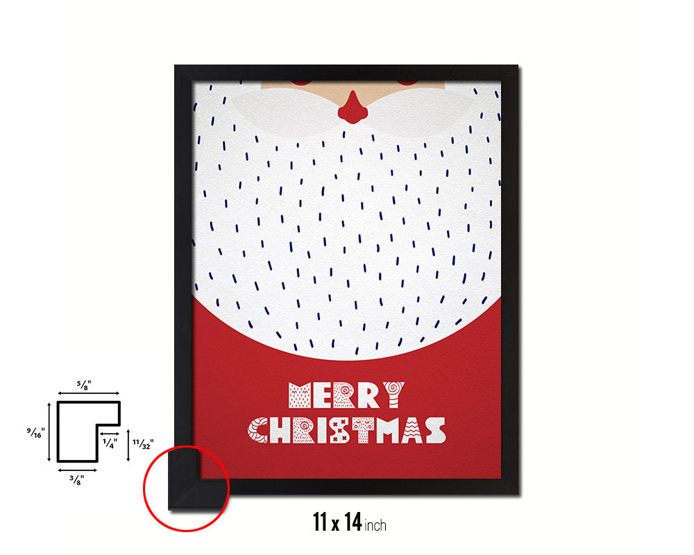 Merry Christmas Holiday Season Gifts Wood Framed Print Home Decor Wall Art