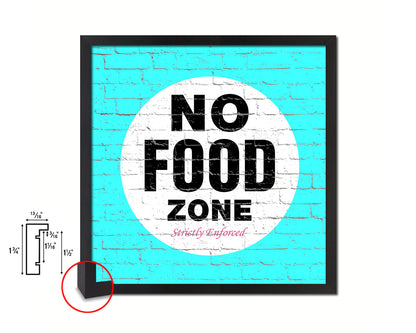 No Food Zone Shabby Chic Sign Wood Framed Art Paper Print Wall Decor Gifts