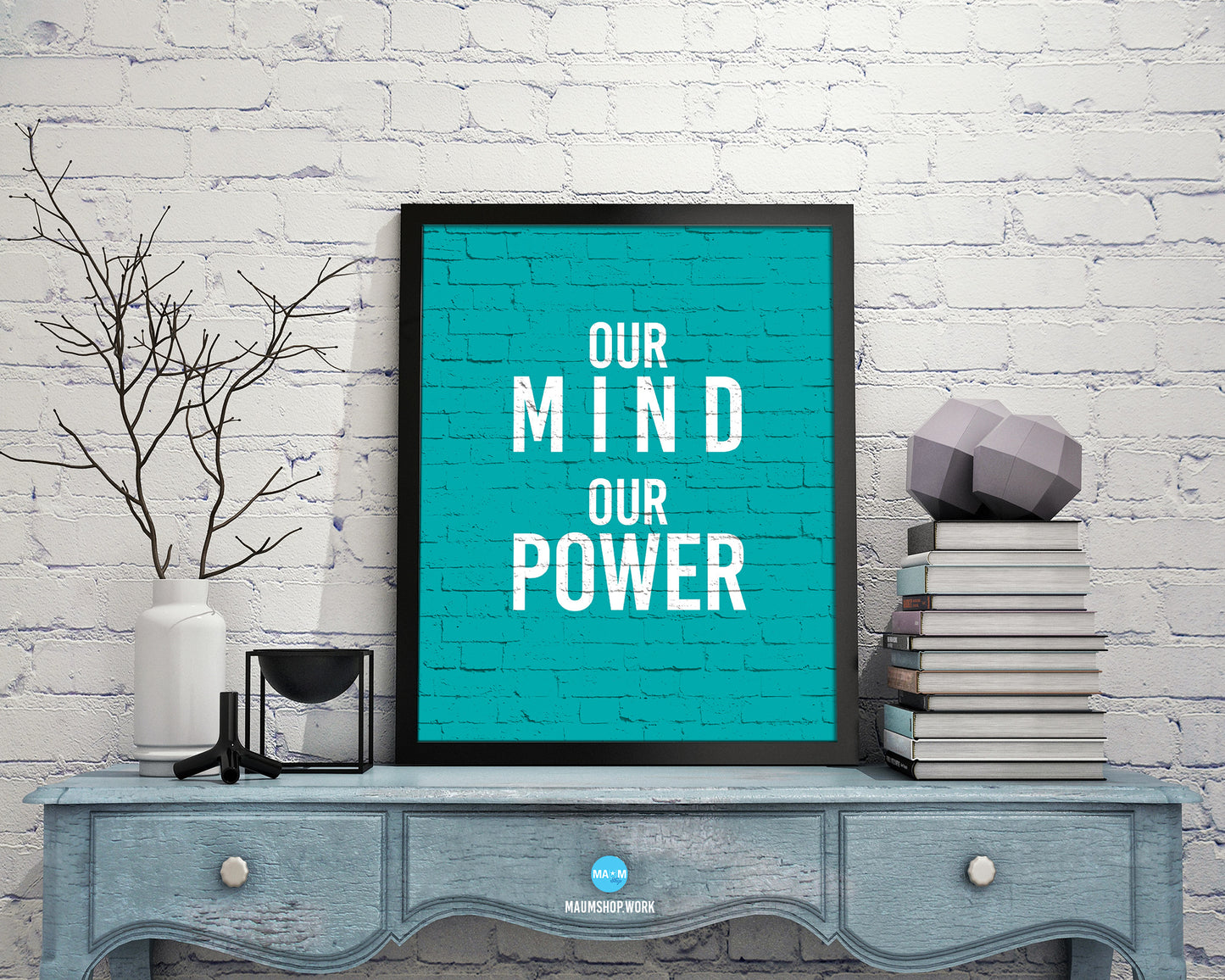 Our Minds Our Power Rainbow Pride Peace Right Justice Poster Wood Framed Wall Decor Print Gifts