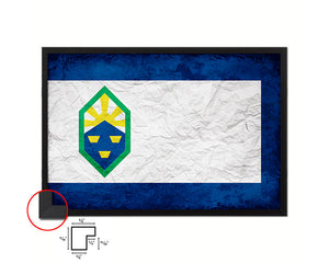 Colorado Springs City Colorado State Vintage Flag Wood Framed Prints Decor Wall Art Gifts