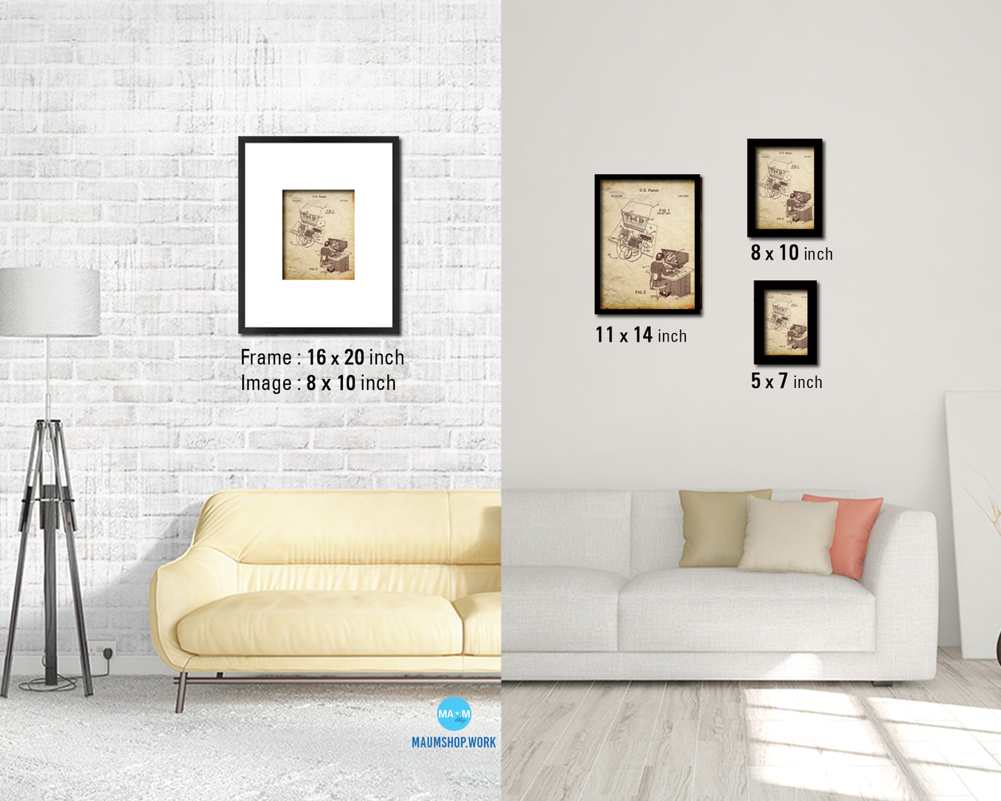 Interactive Aided Design System Computer Vintage Patent Artwork Walnut Frame Gifts