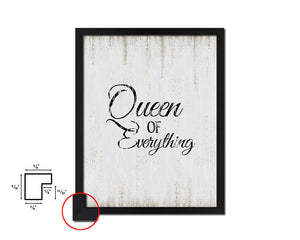 Queen of everythig Quote Wood Framed Print Wall Decor Art